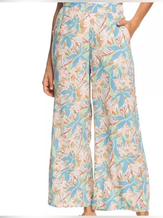 Roxy Pants - Roxy Midnight Avenue Beach Wide-Leg
Pant 100% Viscose Tropical Pull on Size M
